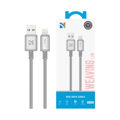 NCC Cable SC Series XC-0713 USB-C TO Lightning 12W Braided & Aluminium Case | 1.2M Light Grey 