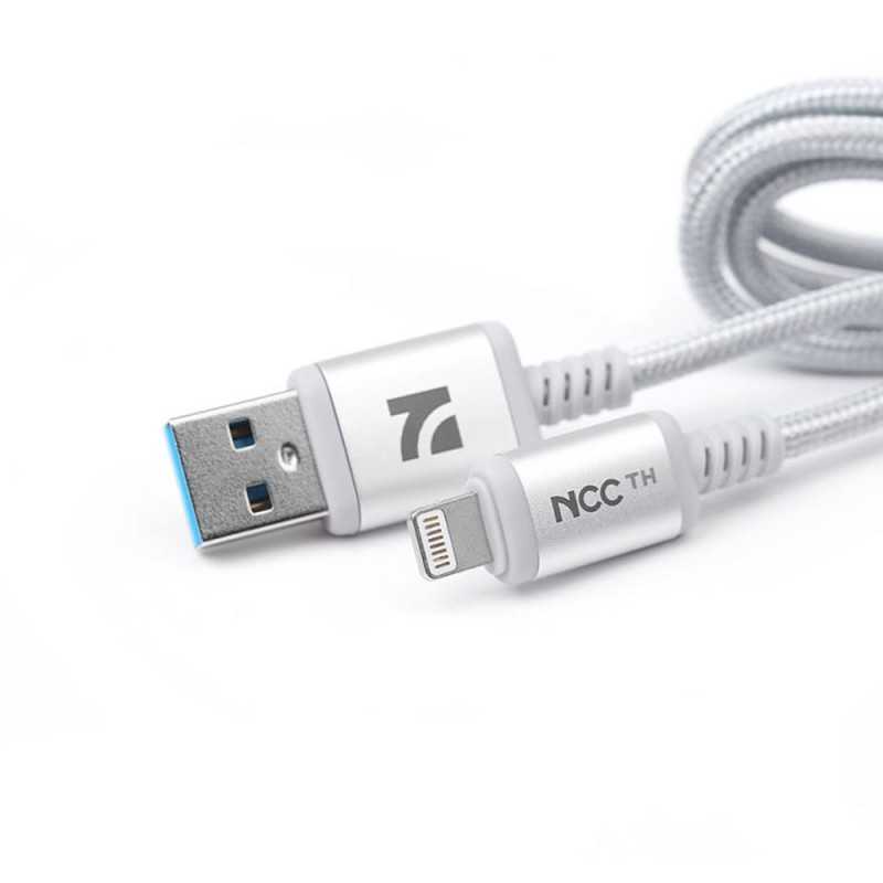 NCC Cable SC Series XC-0713 USB-C TO Lightning 12W Braided & Aluminium Case | 1.2M Light Grey NCC Cable SC Series XC-0713 USB-C TO Lightning 12W Braided & Aluminium Case | 1.2M Light Grey
