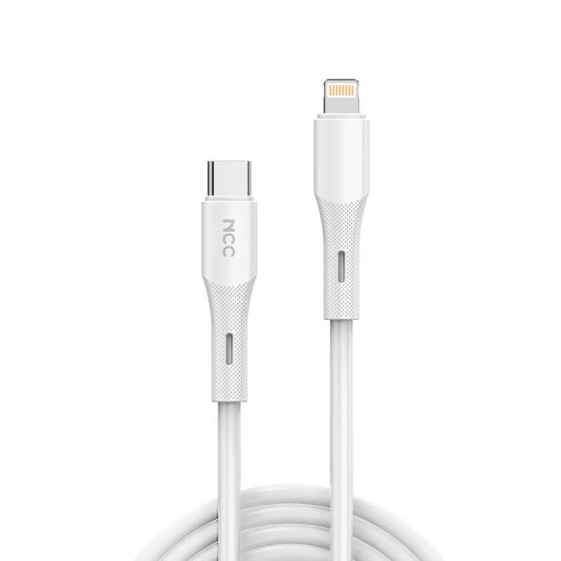 NCC Cavo di Ricarica da USB-C a Lightning 27W in Silicone D122CL | 1.2M Bianco
