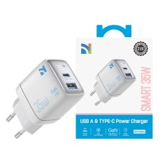 NCC CaricaBatterie da Rete 35W Charger USB A USB C CD 0404 EU Bianco