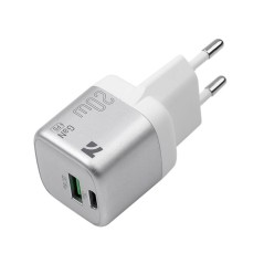 NCC CaricaBatterie CD-0104 EU Charger 20W USB-A+C | Light Gray