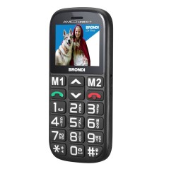 BRONDI AMICO UNICO+ Senior Mobile Phone with SOS Button, Remote Control, Large Keys and FM Radio | Nero