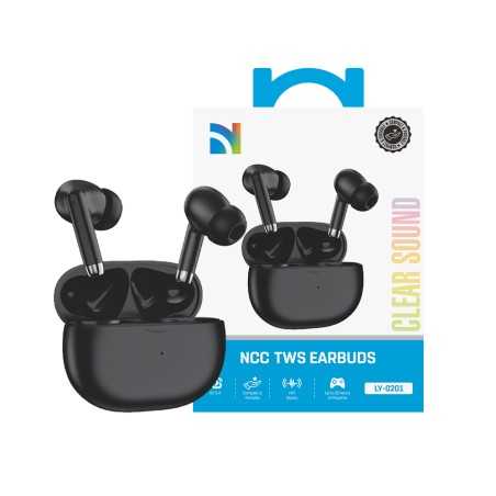 NCC Auricolare Bluetooth LY 0201 Cuffie Earbuds TWS Clear Sound Nero