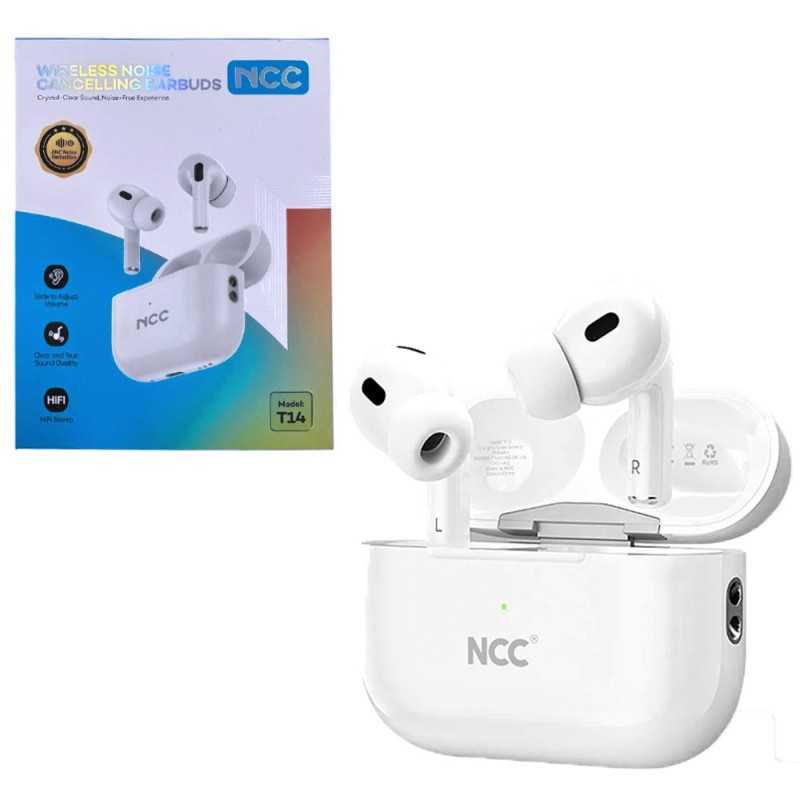 NCC TWS Earbuds T14 Headphones Wireless Bluetooth Headset Noise ANC White