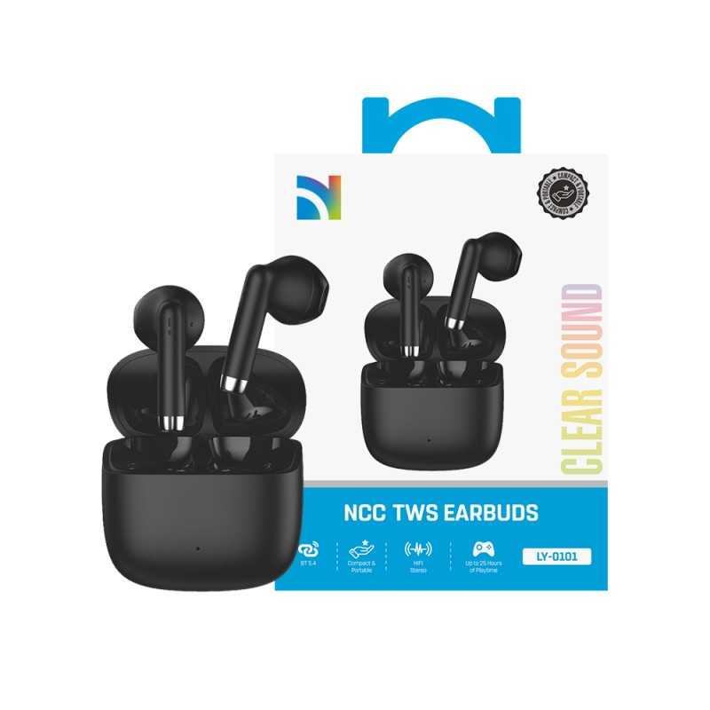 NCC Auricolare Bluetooth LY-0101 Cuffie Earbuds TWS Clear Sound | Nero