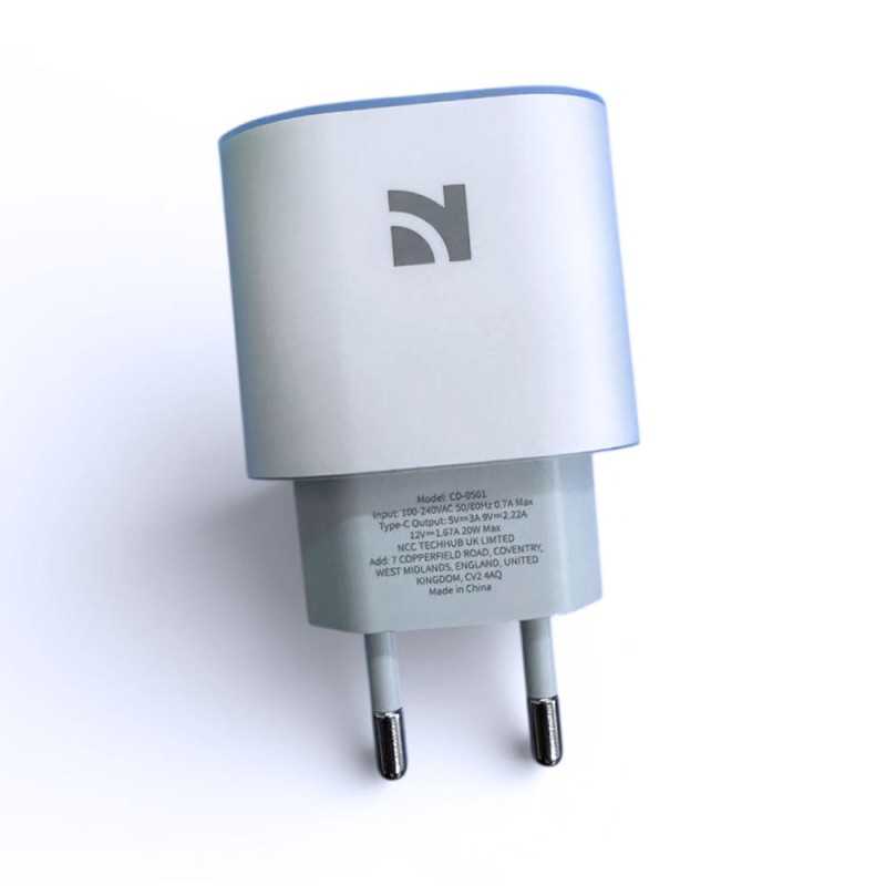 NCC CaricaBatterie da Rete 20W USB-C Set con Cavo da USB-C a Lightning | CD-0501 C-L Bianco