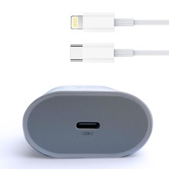 NCC CaricaBatterie da Rete 20W USB C Set con Cavo da USB C a Lightning CD