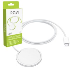 Rovi Caricabatterie Wireless SW40 Fast Charger 15w Magsafe Bianco