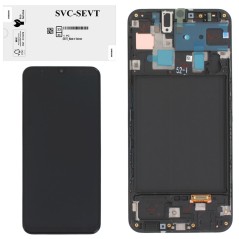 Samsung SERVICE PACK Display LCD ORIGINALE + Frame Per Galaxy A305 A30 2019 | Nero (REFURBISHED)