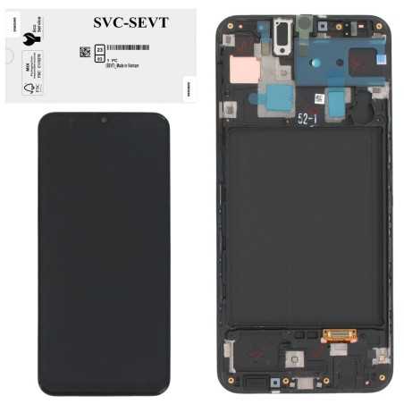 Samsung SERVICE PACK Display LCD ORIGINALE + Frame Per Galaxy A305 A30 2019 | Nero (REFURBISHED)