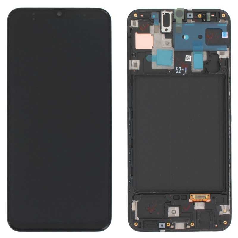 Samsung SERVICE PACK Display LCD ORIGINALE + Frame Per Galaxy A305 A30 2019 | Nero (REFURBISHED)