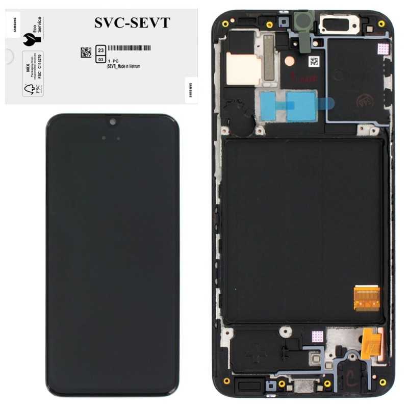 Samsung SERVICE PACK Display LCD ORIGINALE + Frame Per Galaxy A40 A405 | Nero (REFURBISHED)
