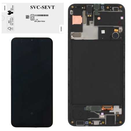 Samsung SERVICE PACK Display LCD ORIGINALE + Frame Per Galaxy A307 A30s | Nero (REFURBISHED)