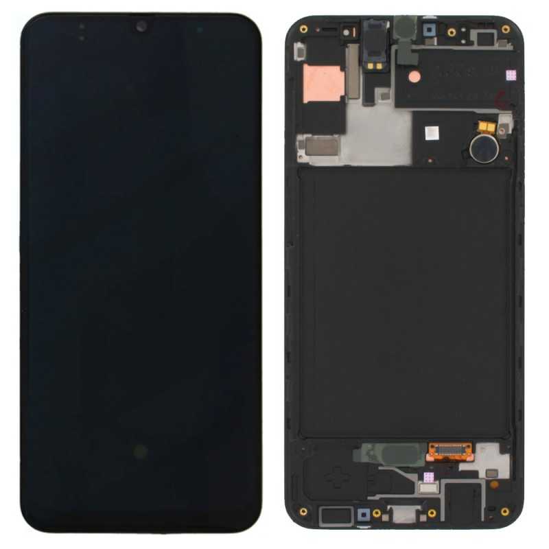 Samsung SERVICE PACK Display LCD ORIGINALE + Frame Per Galaxy A307 A30s | Nero (REFURBISHED)