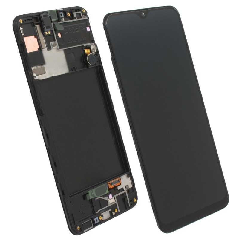 Samsung SERVICE PACK Display LCD ORIGINALE + Frame Per Galaxy A307 A30s | Nero (REFURBISHED)