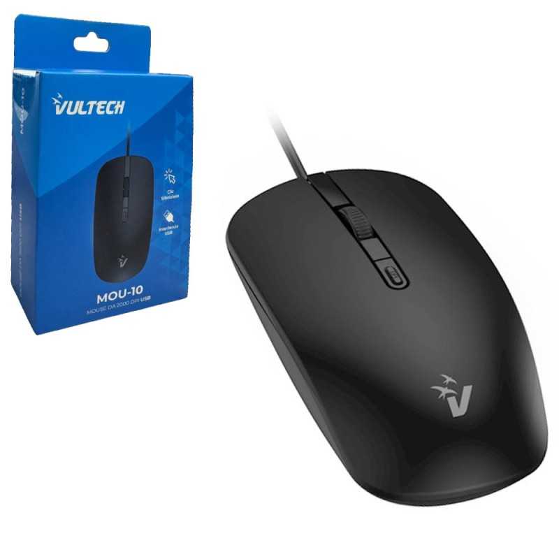 VulTech MOU-10N Mouse USB Ergonomico DPI Regolabile 1000-2000 | 4 Pulsanti + Rotella Compatibile PC Mac Linux VulTech MOU-10N Mouse USB Ergonomico DPI Regolabile 1000-2000 | 4 Pulsanti + Rotella Compatibile PC Mac Linux
