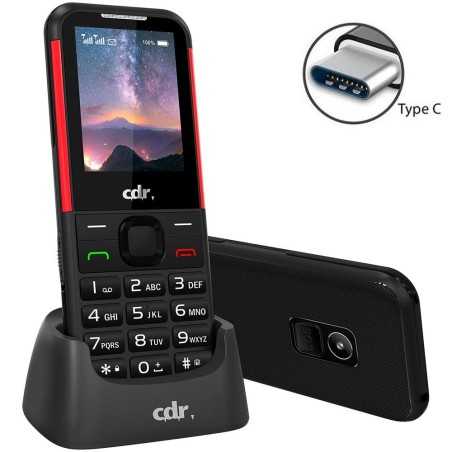 CDR Cellulare 4G C52 Usb-C Dual Sim con Tasto SOS - BT 5.0 - RADIO FM - TORCIA | Red
