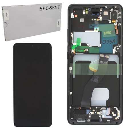 Samsung SERVICE PACK Display LCD ORIGINALE + Frame Per Galaxy G998 S21 ULTRA | NO CAMERA | Phantom Black ASSEMBLATO