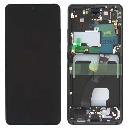 Samsung SERVICE PACK Display LCD ORIGINALE + Frame Per Galaxy G998 S21 ULTRA | NO CAMERA | Phantom Black ASSEMBLATO