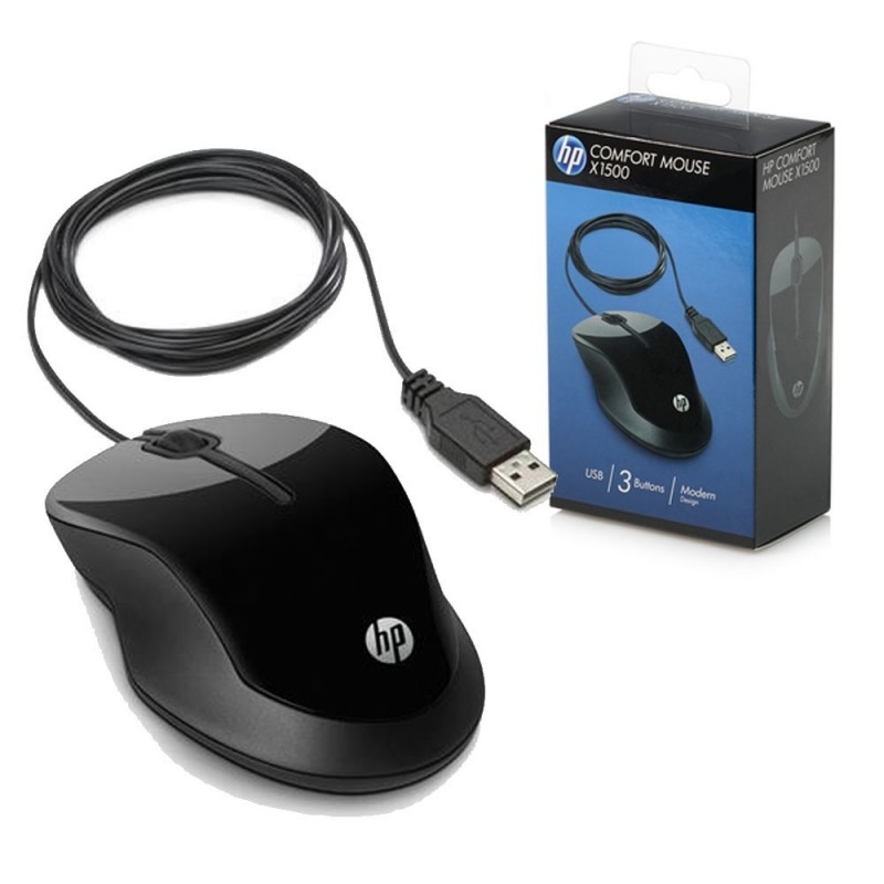 HP Mouse X1500 with 1.5 meter cable 1000 wired 1200 DPI