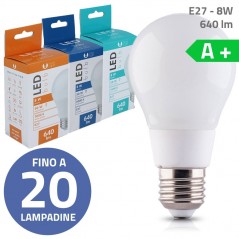 Compra Bundle fino a 20 Lampadine LED Bulb E27 A60 8W 640lm Luce Calda - Luce Fredda - Luce Naturale online