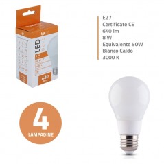 Bundle of up to 20 LED Bulbs E27 A60 8W 640lm Warm Light - Cold Light - Natural Light