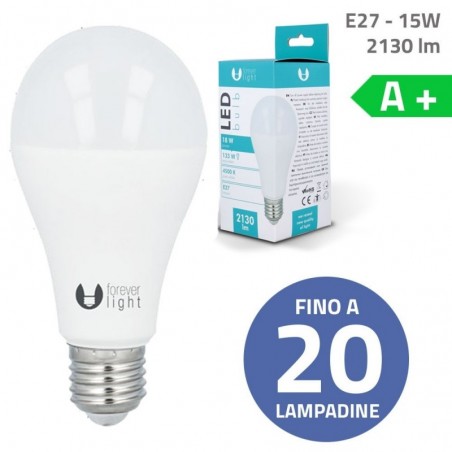 Scopri Bundle Fino a 20 Lampadine LED Bulb E27 A65 18W 2130lm Luce Calda - Luce Fredda - Luce Naturale in dettaglio