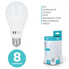 Immagine prodotto Bundle Fino a 20 Lampadine LED Bulb E27 A65 18W 2130lm Luce Calda - Luce Fredda - Luce Naturale