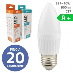 Scopri Bundle fino a 20 Lampadine LED Bulb E27 C37 10W 900lm Luce Calda - Luce Fredda - Luce Naturale in ceramica in dettaglio