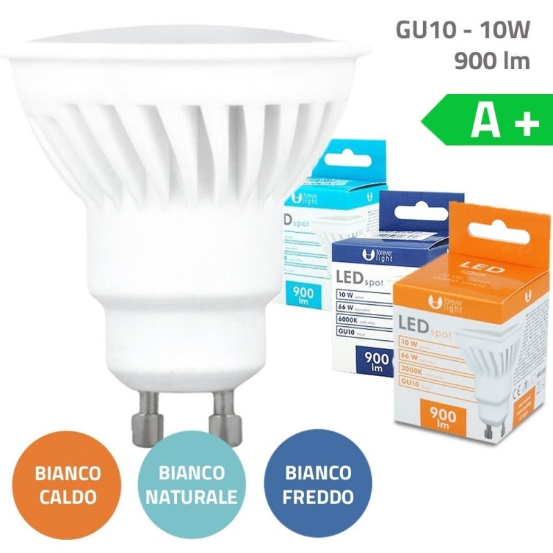 Bundle fino a 20pz Lampadine a LED GU10 10W 900lm Luce Bianca Calda Fredda Naturale IP22 in Ceramica Bundle fino a 20pz Lampadine a LED GU10 10W 900lm Luce Bianca Calda Fredda Naturale IP22 in Ceramica