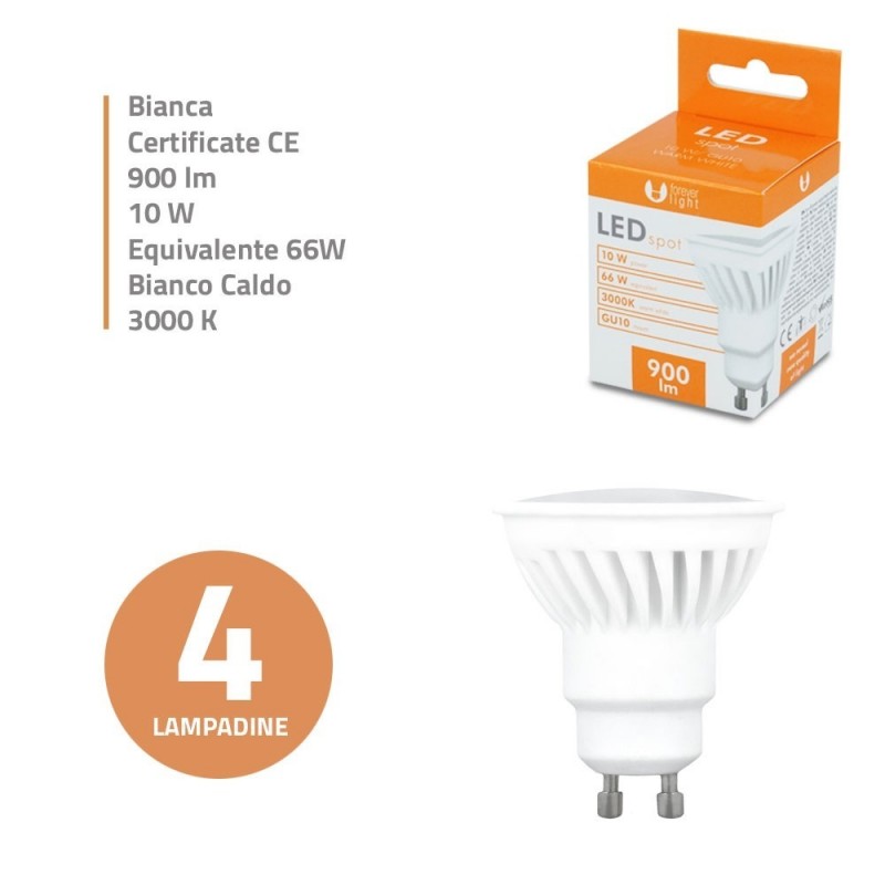 Bundle fino a 20pz Lampadine a LED GU10 10W 900lm Luce Bianca Calda Fredda Naturale IP22 in Ceramica Bundle fino a 20pz Lampadine a LED GU10 10W 900lm Luce Bianca Calda Fredda Naturale IP22 in Ceramica