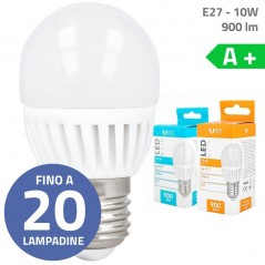 Foto di Bundle fino a 20pz Lampadine LED Bulb E27 G45 10W 900lm Luce Calda - Luce Fredda in Ceramica - Forever