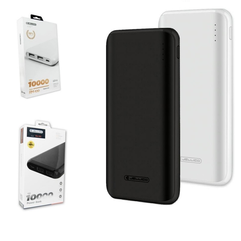Jellico Power Bank 10000mAh RM-100 2 Dual USB Output 2.1A Secure Boarding