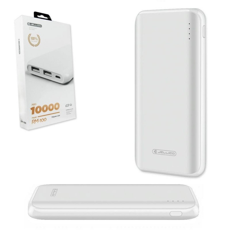 Jellico Power Bank 10000mAh RM-100 2 Dual USB Output 2.1A Secure Boarding
