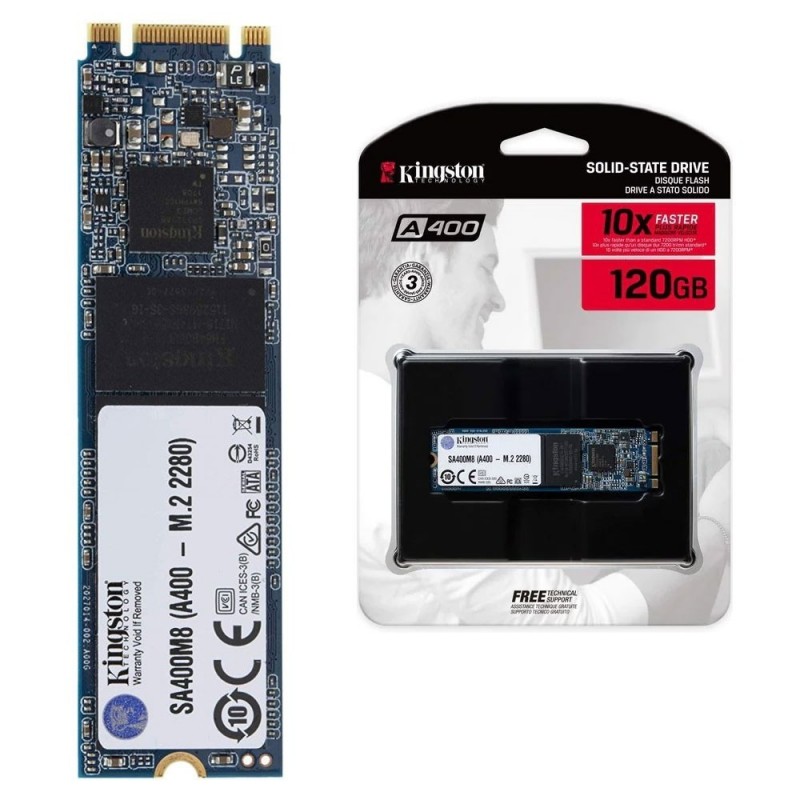 Kingston SSD SA400 M.2 SATA 2.5" from 120Gb to 1.92Tb Kingston SSD SA400 M.2 SATA 2.5" from 120Gb to 1.92Tb