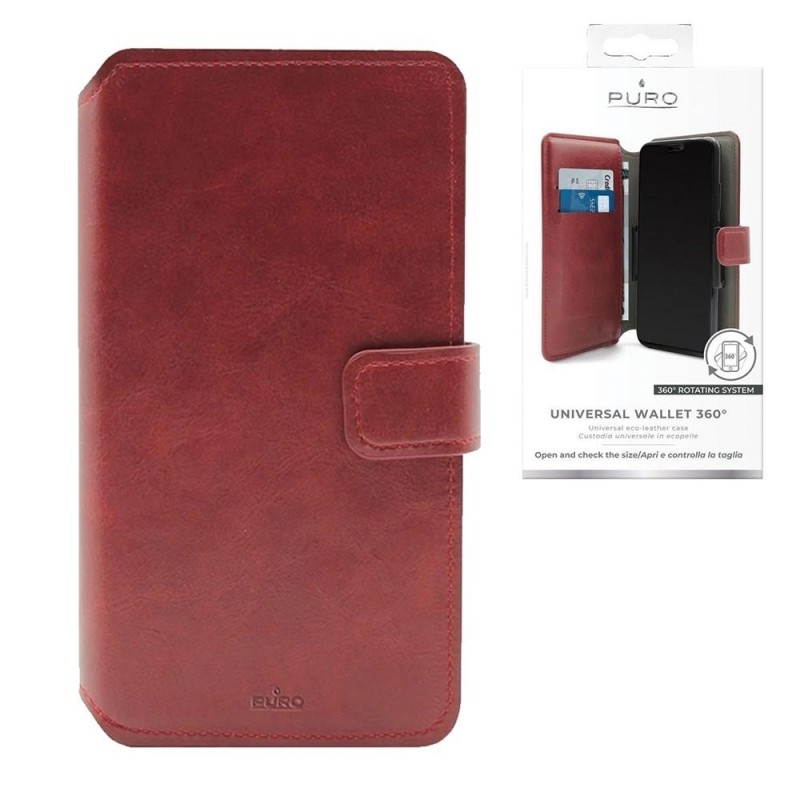 Puro Custodia Booklet Universale UNIWALLET4 | Rosso Puro Custodia Booklet Universale UNIWALLET4 | Rosso