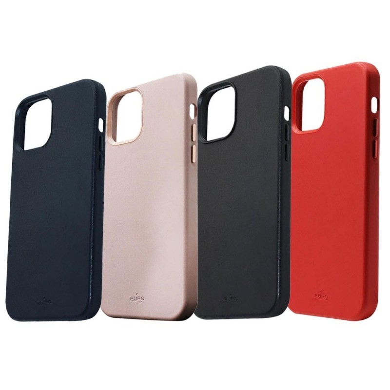 Discover Puro SKY Leather Effect Case for iPhone 12 - iPhone 12 Pro | Black - Blue - Red - Pink details