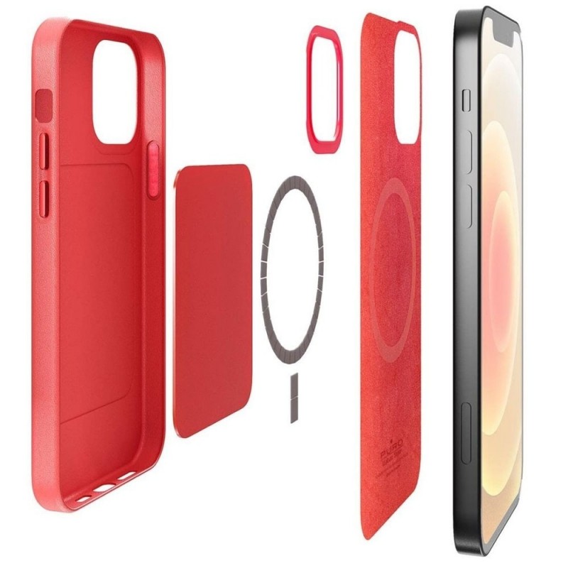 Puro Leather-Effect MagSafe Case 'SKY MAG' Made for Apple For iPhone 12-12 Pro