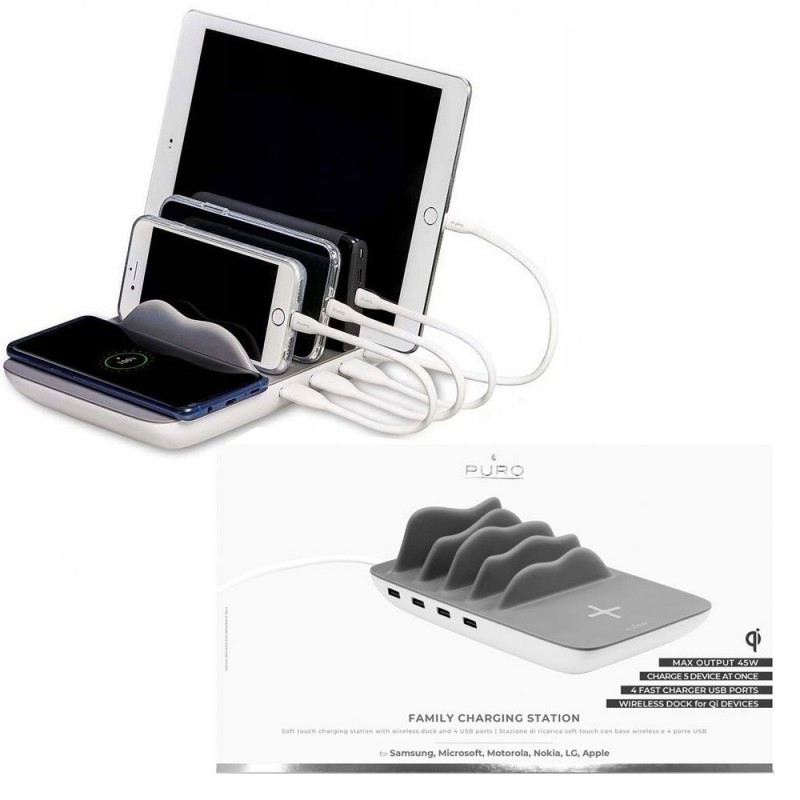 Puro Family Charging Station 4Usb 45W | Grigio Puro Family Charging Station 4Usb 45W | Grigio