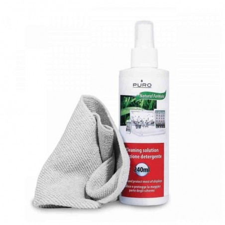 Buy Puro Kit Cleaning Spray Screens 240ml + Cloth Mi crofibra Gray 20x28cm online