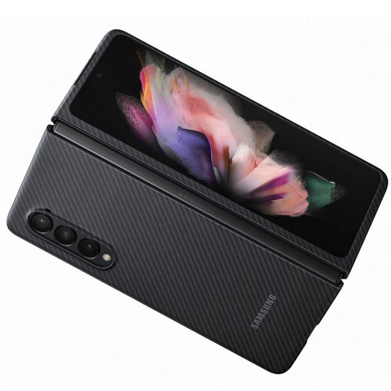 Samsung ARAMID Cover Custodia in Fibra Aramidica Per Galaxy Fold3 5G | Nero