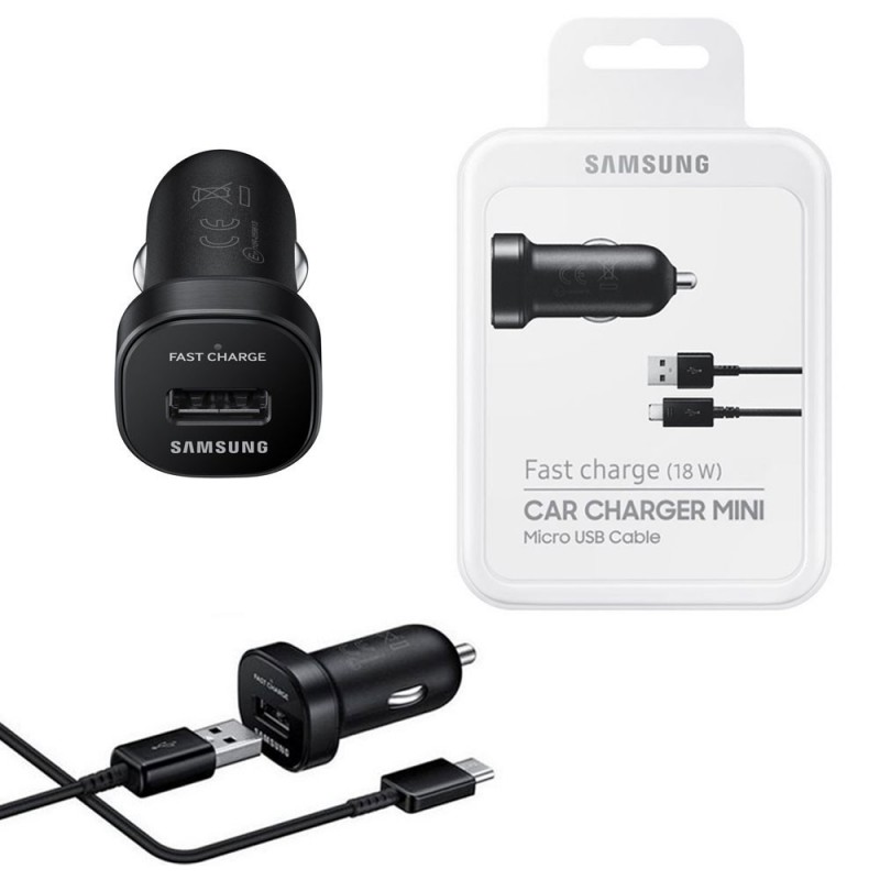 Samsung Car Charger Mini Fast + Micro Usb Nero
