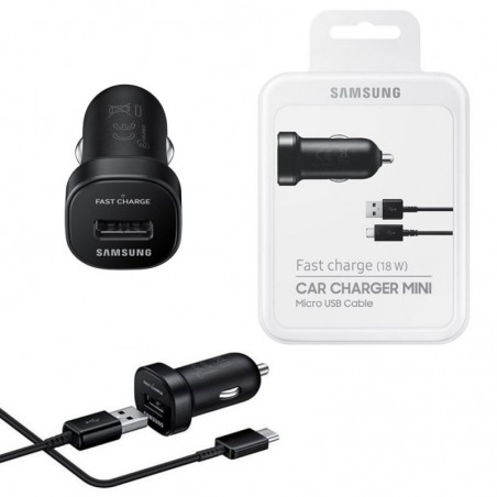 Foto di Samsung Car Charger Mini Fast + Micro Usb Nero - Samsung