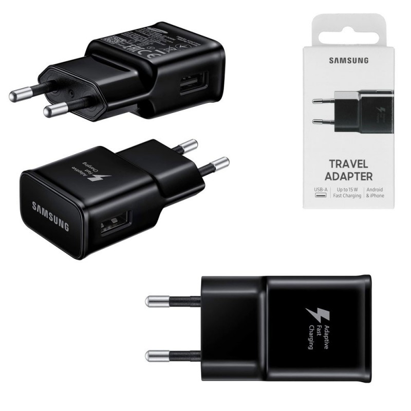 Samsung Caricabatteria 15W Fast Charge EP-TA20E Travel Adapter Nero e Bianco | Blister