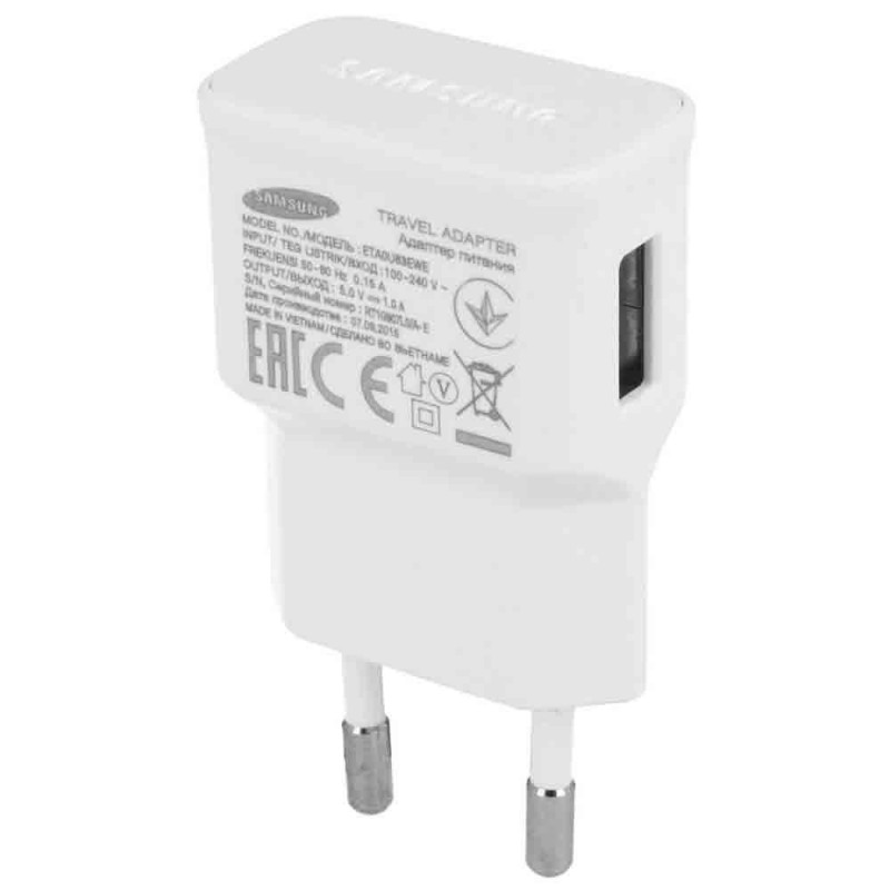 Samsung ETA0U83EWE 1A Wall Charger, White | Bulk