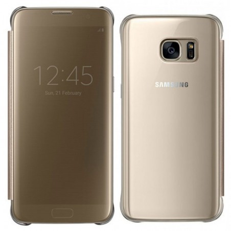 Acquista Samsung Clear View EF-ZG930CF Per Galaxy S7 G930F Gold in vendita