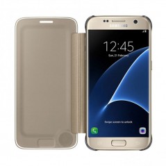 Scopri Samsung Clear View EF-ZG930CF Per Galaxy S7 G930F Gold in dettaglio