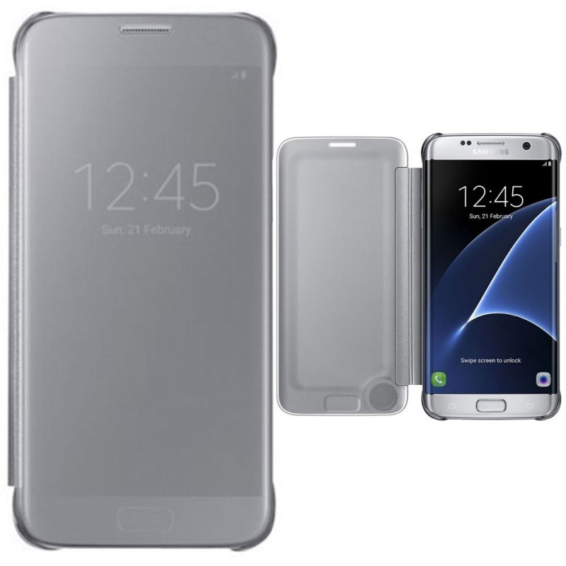 Samsung Clear View EF-ZG935CS for S7 Edge G935F Silver