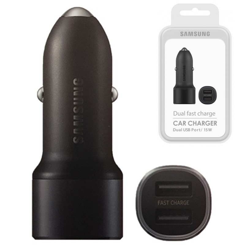 Samsung In-Car Adapter EP-L1100NB Caricabatterie Auto Dual AFC | Nero