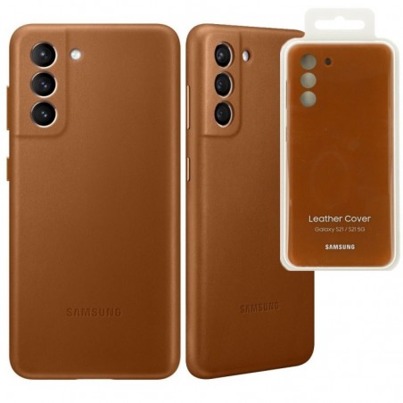 Samsung Samsung Leather Cover EF-VG991L Case for Galaxy S21 SM-G991 |&nbsp;Brown for sale